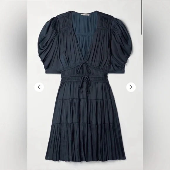 ULLA JOHNSON Azaria Pleated Mini Dress Sz 10 - Picture 6 of 6